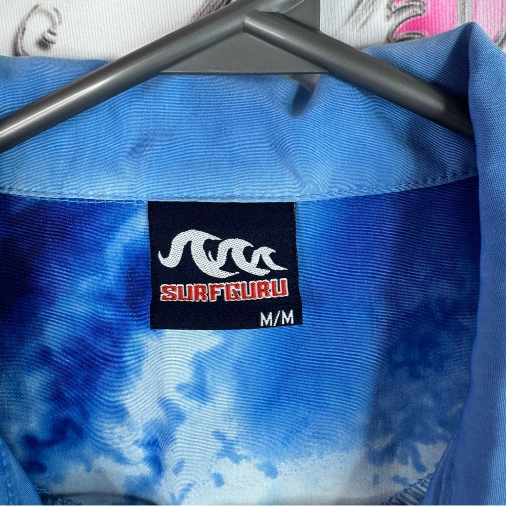 Surf guru button up Tshirt vintage surf πββοΈ scene Ocean Wave Print y2k Shirt - Picture 7 of 9